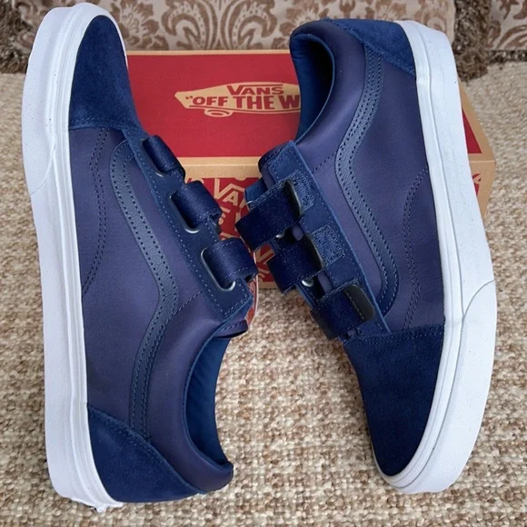 Dress Blue Vans Classic Style VANS AUTHENTIC DRESS BLUE TRUE WHITE SHOE   805 Skate Shop